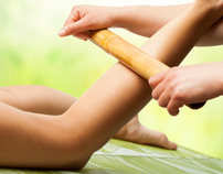 Thailändische Bambusmassage